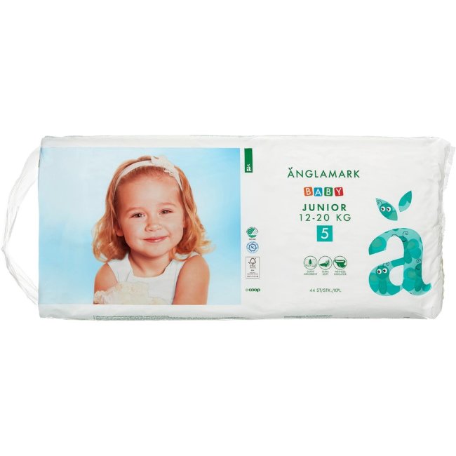 Подгузники на липучках Änglamark Baby junior 5 (12-20 кг) 44 шт Подгузники на липучках Änglamark Baby junior 5 (12-20 кг) 44 шт