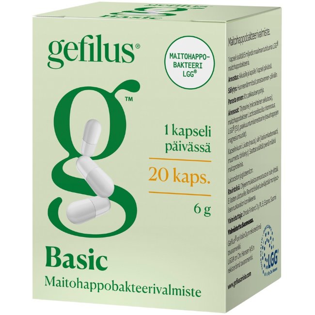 Капсулы с молочнокислыми бактериями Gefilus LGG Basic Gefilus 20 шт