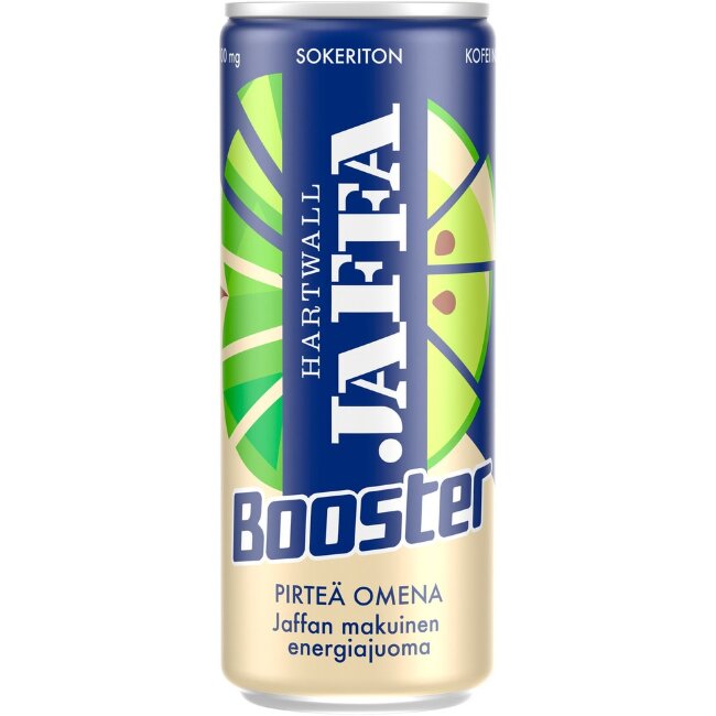 Энергетический напиток Jaffa Booster Pirteä Omena без сахара 0,33 л Энергетический напиток Jaffa Booster Pirteä Omena без сахара 0,33 л