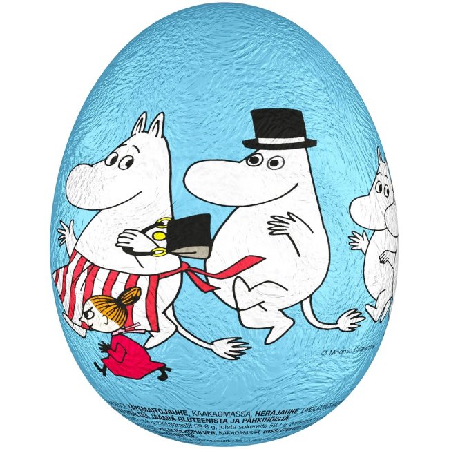 Шоколадное яйцо Muumi с фигуркой Муми-тролля, синее 50 гр Шоколадное яйцо Muumi с фигуркой Муми-тролля, синее 50 гр