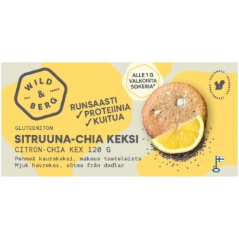 Мягкое печенье Wild&Berg с лимоном и чиа 120 гр