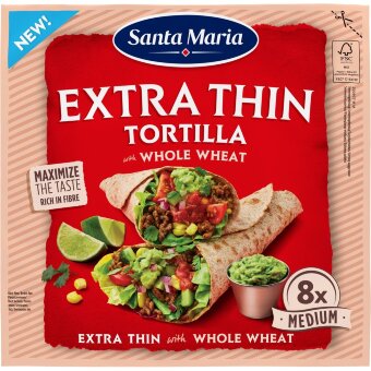 Тортилья из цельнозерновой пшеницы Santa Maria Extra Thin 240 гр Тортилья из цельнозерновой пшеницы Santa Maria Extra Thin 240 гр