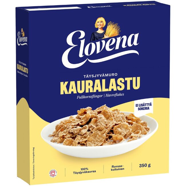 Хлопья овсяные цельнозерновые Elovena 350 гр