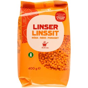 Красная чечевица Coop 400 гр Красная чечевица Coop 400 гр