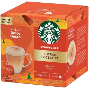 Кофе Starbucks Nescafé Dolce Gusto тыквенно-пряный латте 12 капсул/129 гр Кофе Starbucks Nescafé Dolce Gusto тыквенно-пряный латте 12 капсул/129 гр