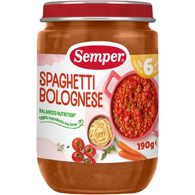 Детская паста Semper Spaghetti Bolognese 190 гр для детей от 6 мес Детская паста Semper Spaghetti Bolognese 190 гр для детей от 6 мес