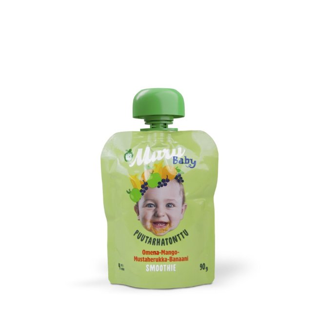 Смузи для детей Muru Baby Puutarhatonttu 4 мес яблоко-манго-черная смородина-банан 90 гр