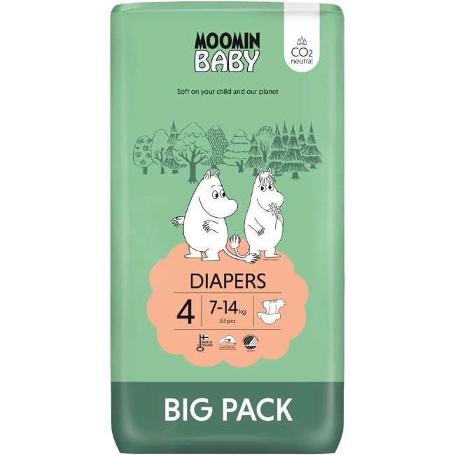 Подгузники-липучки Moomin Baby 4 - 63 шт 7-14 кг
