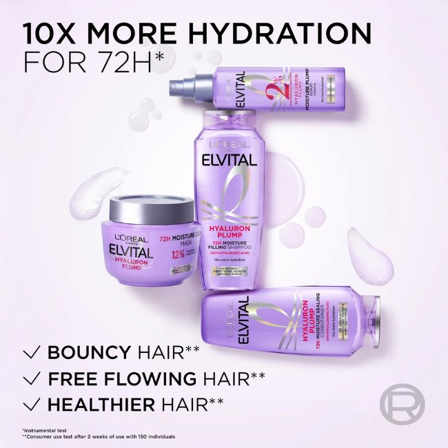 Шампунь L'Oréal Paris Elvital Hyaluron Plump для волос, нуждающихся в увлажнении 250 мл