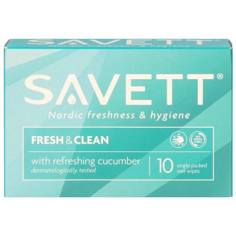 Влажные салфетки Savett Fresh (огурец) 10 шт Влажные салфетки Savett Fresh (огурец) 10 шт