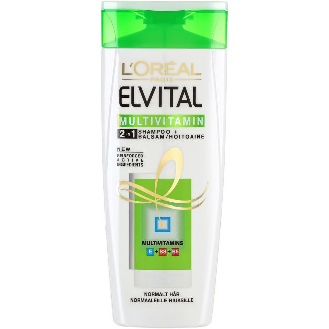 Мультивитаминный шампунь 2в1 для нормальных волос Loreall Paris Elvital 250 мл