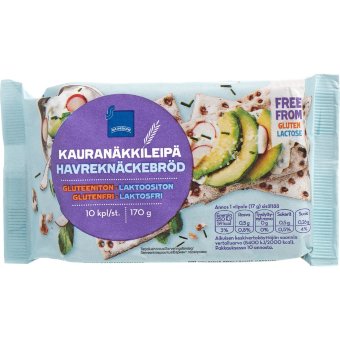 Хрустящие овсяные хлебцы Rainbow 170 г без глютена 10 шт/уп