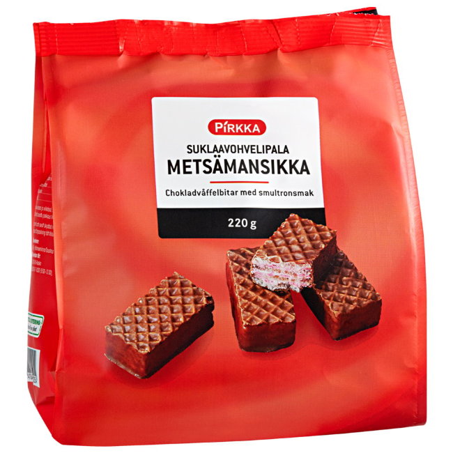 Вафли Pirkka клубничные 220 гр