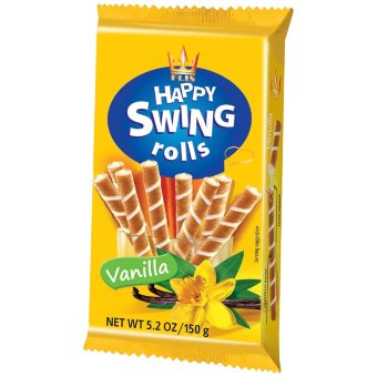 Вафельные трубочки Happy swing с ванильной начинкой 150 гр Вафельные трубочки Happy swing с ванильной начинкой 150 гр