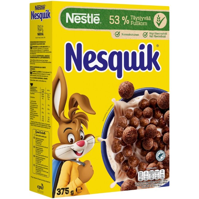 Какао-хрустящие шарики Nestlé Nesquik 375 гр из пшеницы и кукурузы