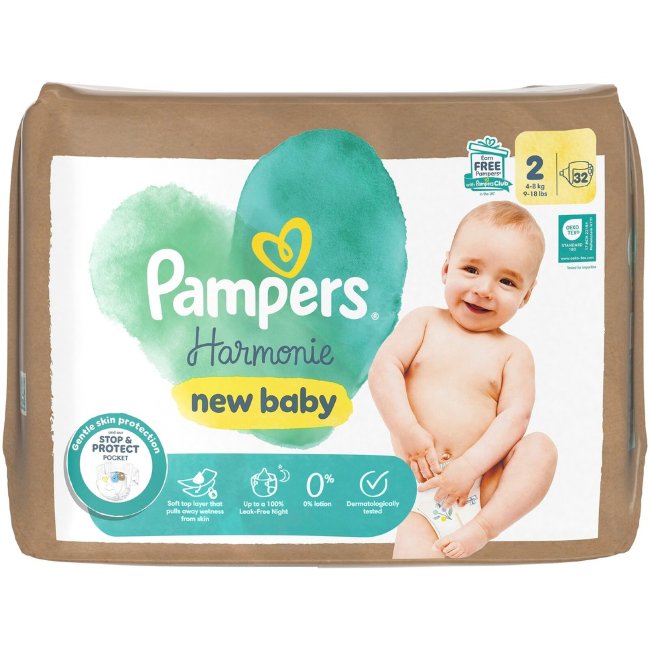 Подгузники Pampers Harmonie new baby S2 4-8 кг 32 шт Подгузники Pampers Harmonie new baby S2 4-8 кг 32 шт