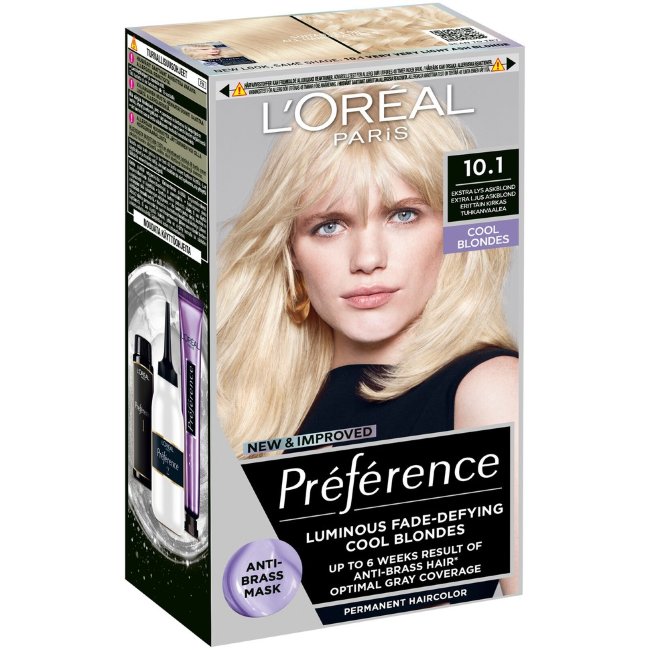 Краска для волос L'Oréal Paris Préférence 10.1 Helsinki очень светлый пепельный блонд стойкая 1 шт