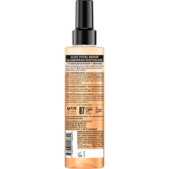 Лечебный спрей для сухих волос Schwarzkopf Total Repair 200 мл