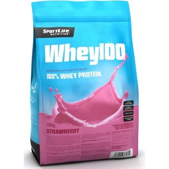 Сывороточный протеин Whey100 SportLife Nutrition клубника 700 г Сывороточный протеин Whey100 SportLife Nutrition клубника 700 г