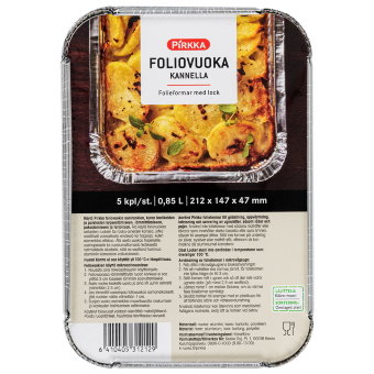 Алюминиевая форма для выпечки (с крышкой) Pirkka 0,85л 5шт Алюминиевая форма для выпечки (с крышкой) Pirkka 0,85л 5шт