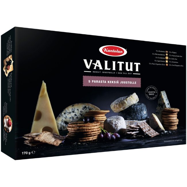 Крекеры соленые Kantolan Valitut ассорти 170 гр