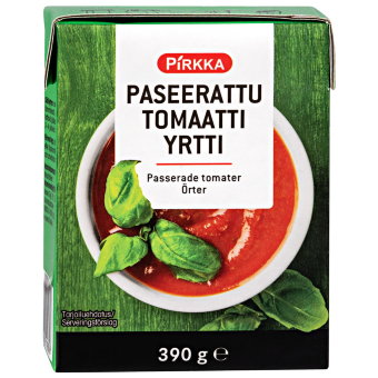 Томаты измельченные с базиликом Pirkka 390 гр Томаты измельченные с базиликом Pirkka 390 гр