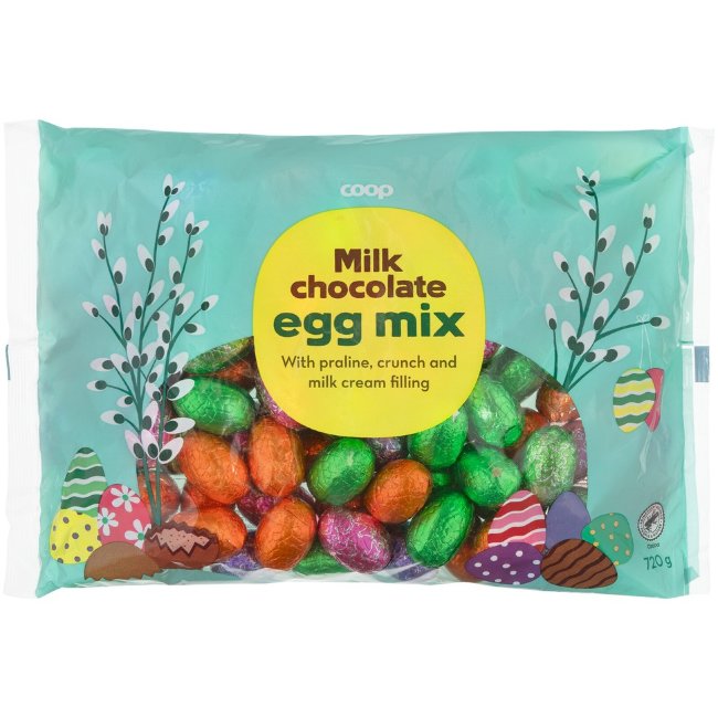 Шоколадные яйца ассорти Coop 720 гр