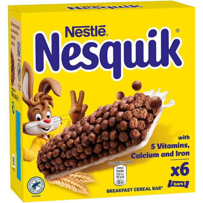 Злаковый батончик Nesquik (уп 6 шт) 150 гр Злаковый батончик Nesquik (уп 6 шт) 150 гр
