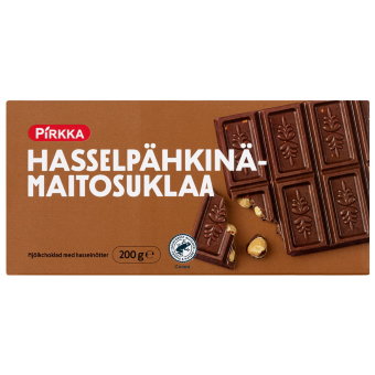 Шоколад молочный с цельным фундуком Pirkka 200 гр Шоколад молочный с цельным фундуком Pirkka 200 гр