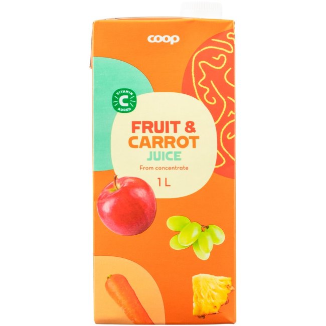 Фруктово-морковный сок Coop 1 л