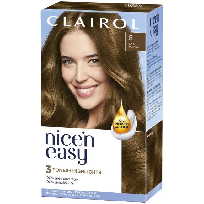 Стойкая краска для волос Clairol Nice'n Easy 6 светло-темный