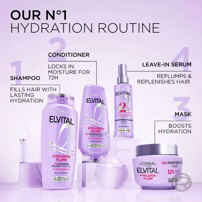 Бальзам L'Oréal Paris Elvital Hyaluron Plump для волос, нуждающихся в увлажнении 300 мл