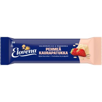Мягкий овсяный батончик Elovena с белым шоколадом и клубникой 30 гр Мягкий овсяный батончик Elovena с белым шоколадом и клубникой 30 гр