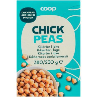 Нут в солевом растворе Coop 380/230 гр Нут в солевом растворе Coop 380/230 гр