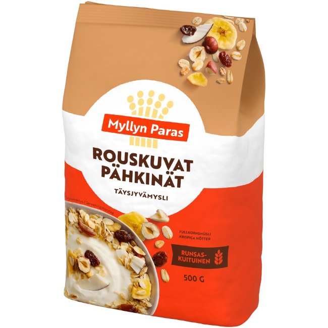 Хрустящие мюсли с орехами Myllyn Paras 500 гр