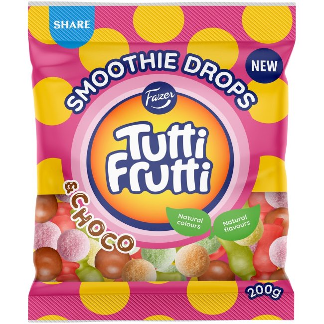 Конфеты Fazer Tutti Frutti Smoothie Drops 200 гр