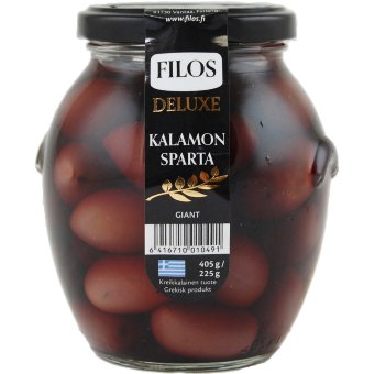 Оливки каламата с косточкой Filos Deluxe 405/225г Оливки каламата с косточкой Filos Deluxe 405/225г