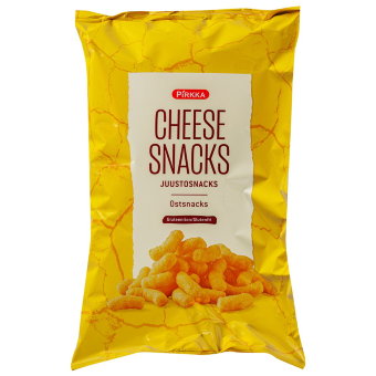 Воздушные сырные снеки Pirkka juustosnacks 250 гр Воздушные сырные снеки Pirkka juustosnacks 250 гр
