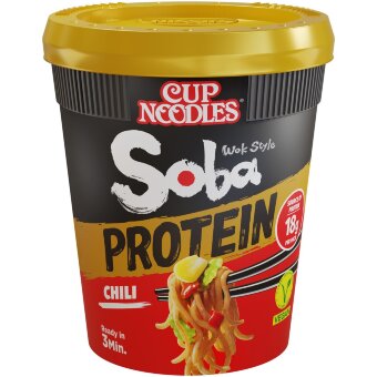 Быстрая лапша Nissin Soba Cup Protein с чили 93 гр, пикантная Быстрая лапша Nissin Soba Cup Protein с чили 93 гр, пикантная