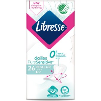 Прокладки гигиенические Libresse Daiy Normal Pure Sensitive 0% 26 шт Прокладки гигиенические Libresse Daiy Normal Pure Sensitive 0% 26 шт