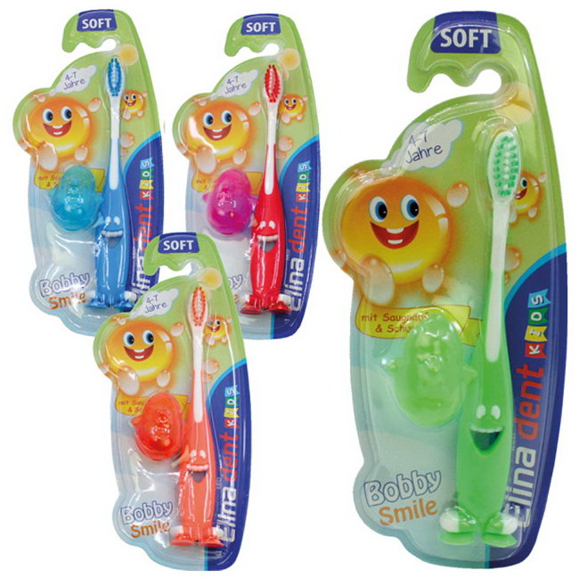 Детская зубная щётка Bobby Elina Kids 14 см с колпачком