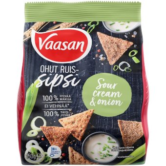 Ржаные чипсы Vaasan Ruis Sipsi Sourcream & Onion 150 гр Ржаные чипсы Vaasan Ruis Sipsi Sourcream & Onion 150 гр