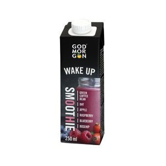 Смузи God Morgon Wake Up зеленая кофейная фасоль-овес-малина-шиповник-черника 250 мл Смузи God Morgon Wake Up зеленая кофейная фасоль-овес-малина-шиповник-черника 250 мл