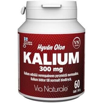 Добавка с калием Hyvän Olon Kalium 300 mg 60 табл Via Naturale