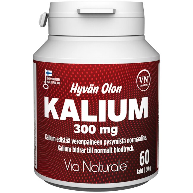 Добавка с калием Hyvän Olon Kalium 300 mg 60 табл Via Naturale