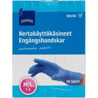 Одноразовые перчатки Rainbow M/L 50 шт