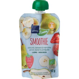 Смузи из груш, бананов и клубники Rainbow органический 90 гр с 6 мес