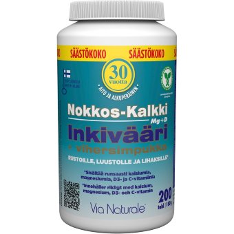 Витамины Nokkos-Kalkki-Inkivääri Крапива-кальциево-Имбирь + зеленые мидии (банка) 200 таблеток Via Naturale Витамины Nokkos-Kalkki-Inkivääri Крапива-кальциево-Имбирь + зеленые мидии (банка) 200 таблеток Via Naturale