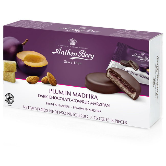 Марципановые конфеты со сливами в мадере Anthon Berg 220 гр Марципановые конфеты со сливами в мадере Anthon Berg 220 гр