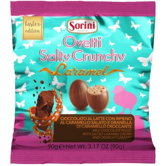 Мини-шоколадные яйца с солёной карамелью Sorini 90 гр Мини-шоколадные яйца с солёной карамелью Sorini 90 гр